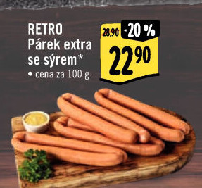 Párky extra se sýrem Albert Retro