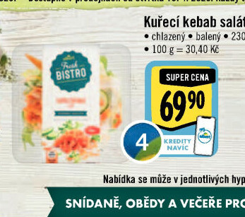 Salát kuřecí kebab Albert Fresh Bistro
