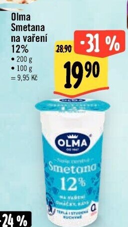 Smetana na vaření Olma 12%