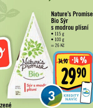 Sýr s modrou plísní bio Nature'