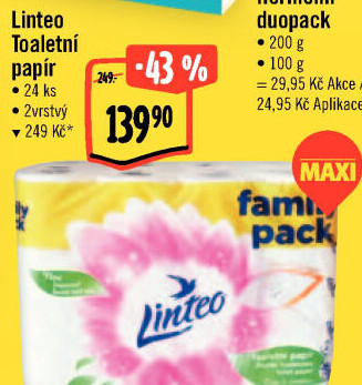 Toaletní papír 2vrstvý Linteo