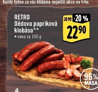 Dědova klobása papriková Albert Retro
