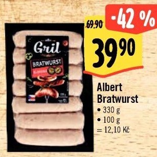 Grilovací klobása bratwurst Albert Gril