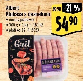 Klobása s česnekem Albert Gril