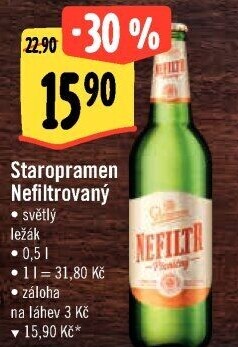 Pivo plné světlé pšeničné nefiltrované 12° Staropramen