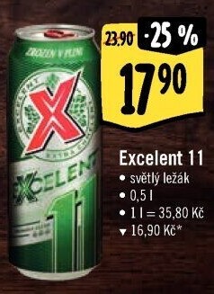 Pivo světlý ležák 11° Excelent