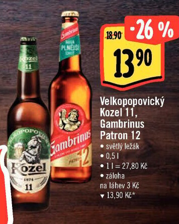Pivo světlý ležák 12° Patron Gambrinus