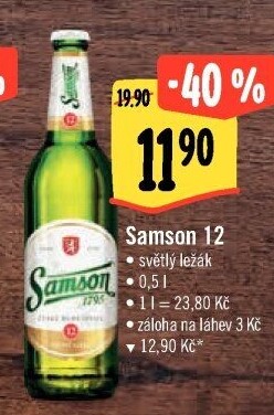 Pivo světlý ležák 12° Samson