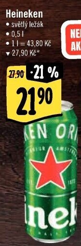 Pivo světlý ležák Heineken
