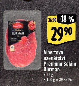Salám Gurmán Albertovo uzenářství