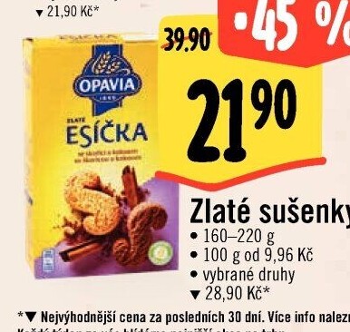 Sušenky Zlaté Opavia - boxy