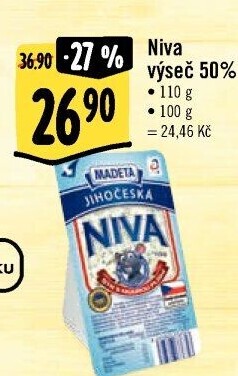 Sýr Niva Jihočeská 50% Madeta