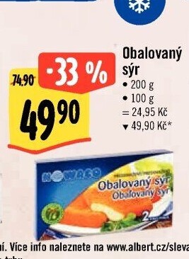 Sýr obalovaný mražený Nowaco