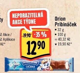 Tyčinka čokoládová Pribináček Orion