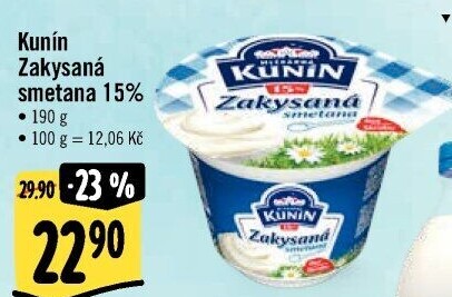 Zakysaná smetana Kunín 15%