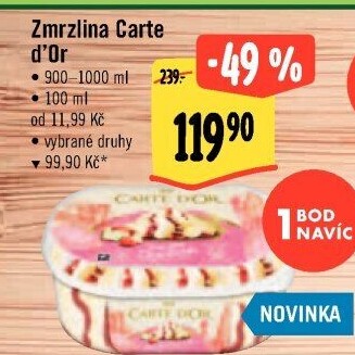 Zmrzlina ve vaničce Carte D'