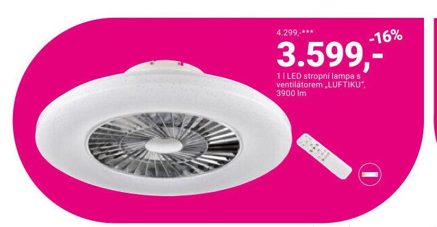 LED stropní lampa s ventilátorem „LUFTIKU“ - Möbelix akcniletaky.com