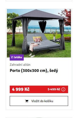 Zahradní altán Porto (300x300 cm), šedý - ASKO akcniletaky.com