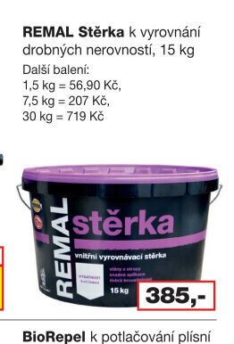 REMAL Stěrka k vyrovnání drobných nerovností, 15 kg