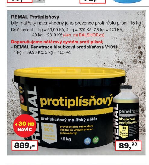 REMAL Protiplísňový bílý malířský nátěr