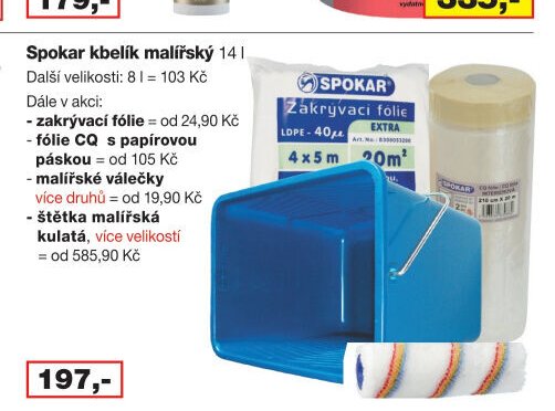 Spokar kbelík malířský 14 l a zakrývací fólie