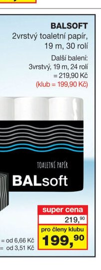 BALSOFT 2vrstvý toaletní papír