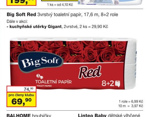 Big Soft Red 3vrstvý toaletní papír