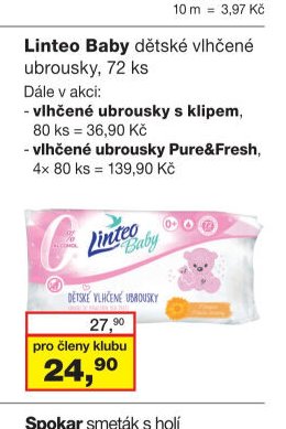Linteo Baby dětské vlhčené ubrousky