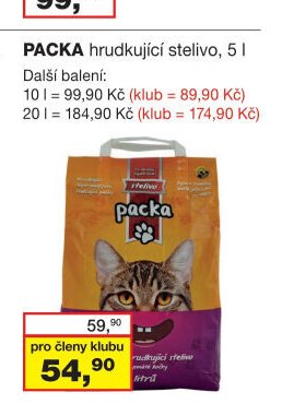 PACKA hrudkující stelivo