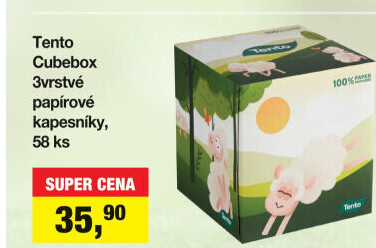 Papírové kapesníčky 3vrstvé Tento - box