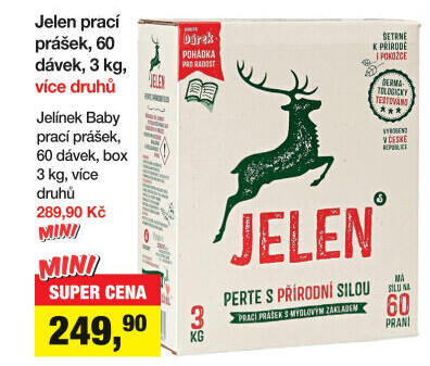 Prací prášek mýdlový Jelen