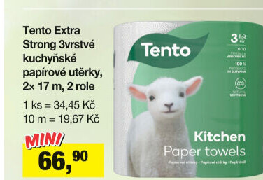 Utěrky kuchyňské 3vrstvé Extra Strong Tento