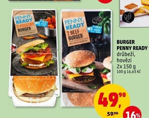 Drůbeží burger Penny Ready