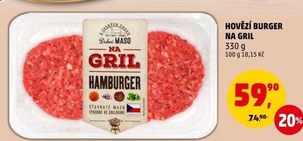 Hovězí burger Na gril Penny