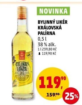 Likér bylinný Královská palírna