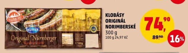 Norimberská grilovací klobása Kupfer