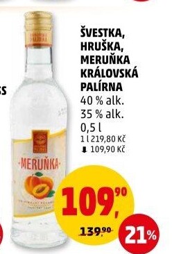 Pálenka švestka Královská palírna