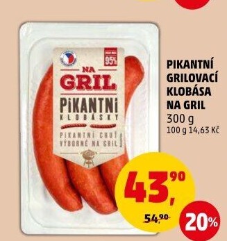 Pikantní klobása Na gril Penny
