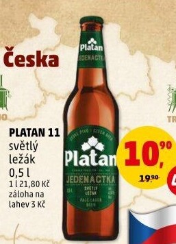 Pivo světlý ležák 11° Platan