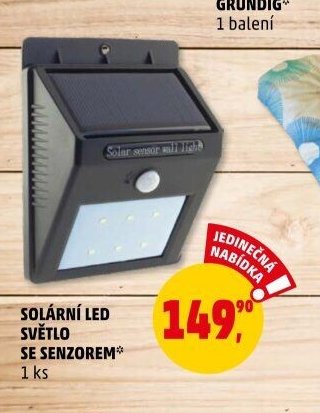 Solární LED světlo se senzorem