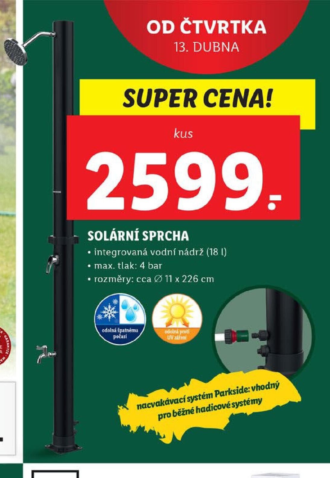 Solární sprcha