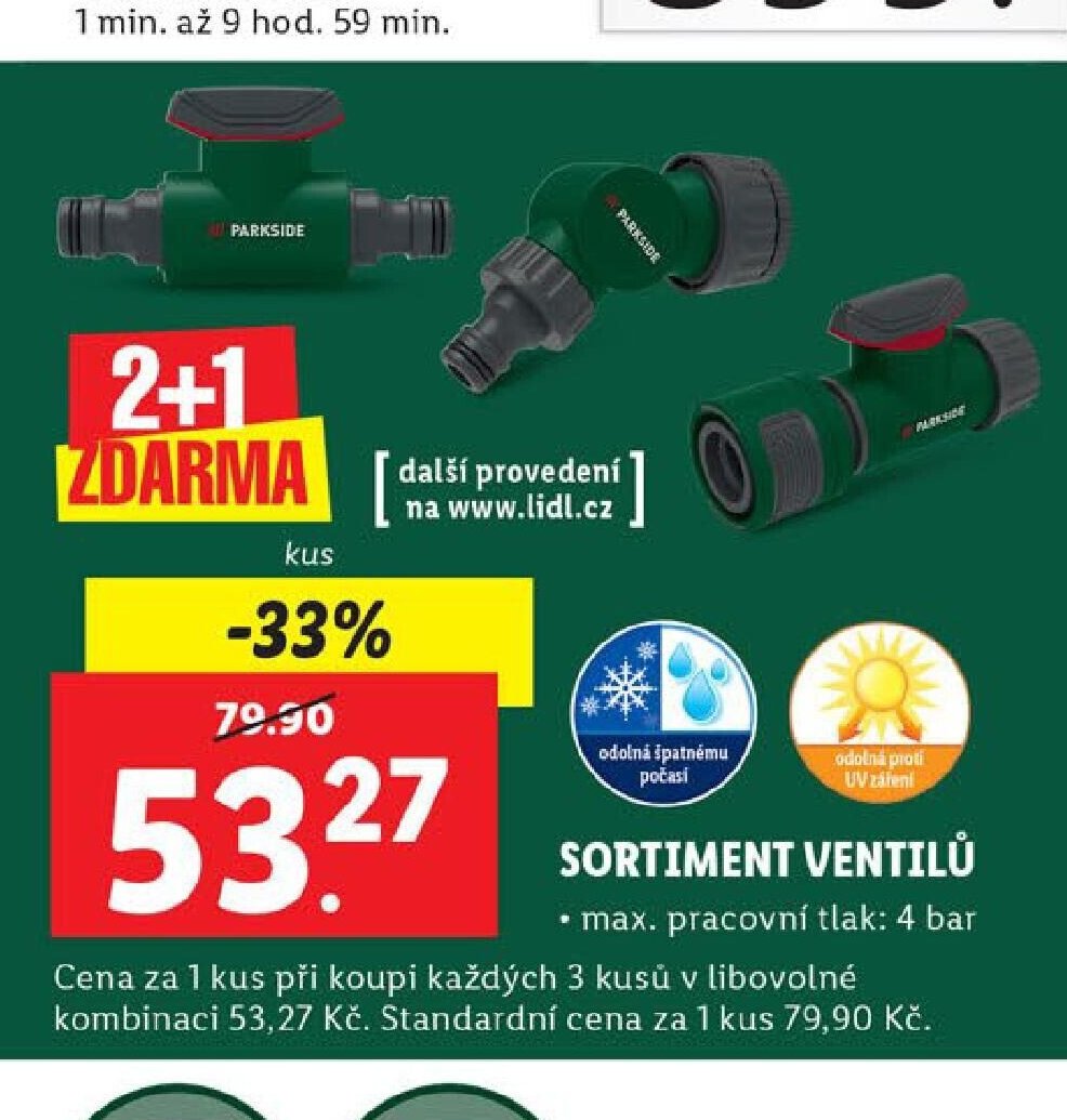 Sortiment ventilů