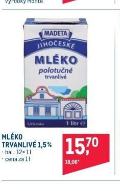 Mléko trvanlivé 1,5%