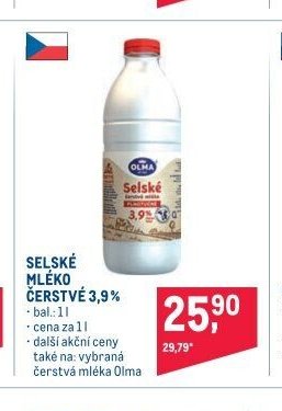 Selské mléko čerstvé 3,9%