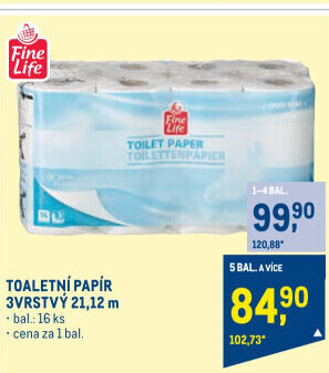 Toaletní papír 3vrstvý Fine Life