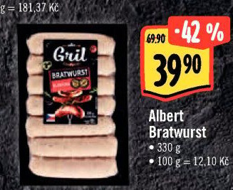 Grilovací klobása bratwurst Albert Gril