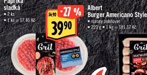 Hovězí burger Americano style Albert Gril