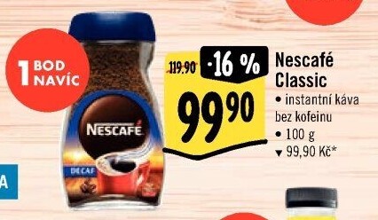 Instantní káva bez kofeinu Nescafé Classic