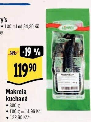 Makrela kuchaná mražená Kimbex