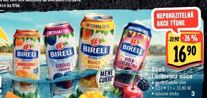 Nealkoholické pivo ochucené Birell